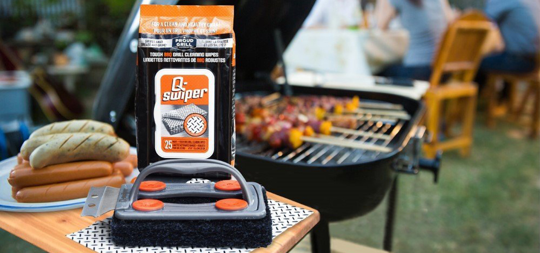 Q-Swiper BBQ Grill Brush Cleaning Set 1 Grill Brush with Steel